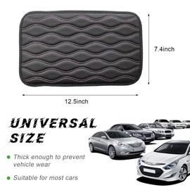Ohleats Car Center Console Pad, Waterproof PU Leather Auto Armrest Box Cover, Comfortable Vehicle Arm Rest Protector Cushion Pad for Car SUV, Universal Car Accessories (Black+Pink)