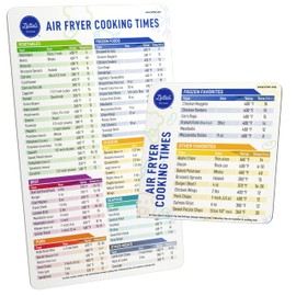 Air Fryer Magnetic Cheat Sheet Set - Air Fryer Accessories Cookbook - Easy to Use AirFryer Time Chart Set As Seen on the Today Show - Strong Magnet Quick Reference Cooking Guide for Frying (White)