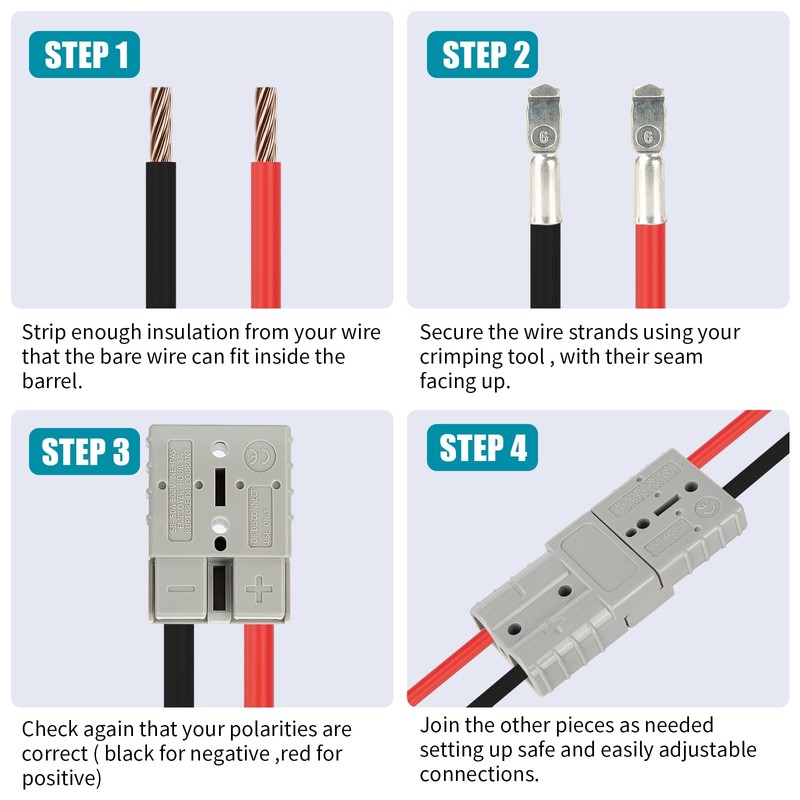 W LAIWO 50A Power Connector Kit, 600V DC Plug with