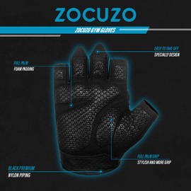 ZOCUZO Weight Lifting Gloves for Men and Women, Half Finger Gym Gloves with Wrist Support Silicone Grip for Workout, Powerlifting, Fitness (Black, Medium)