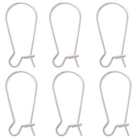 Beebeecraft 1 Box 10Pcs 925 Sterling Silver Kidney Earring Hooks Earwire Connector 20mm Long French Ear Wire for Jewelry Making DIY Earring Findings