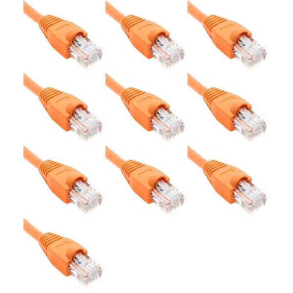 RiteAV 10 Feet Cat6 Ethernet Network Patch Cables Orange RJ45