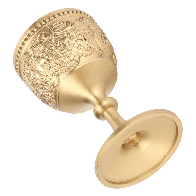 Gold Chalice Retro Embossed Style Thickened Brass Luxurious Elegant Luster