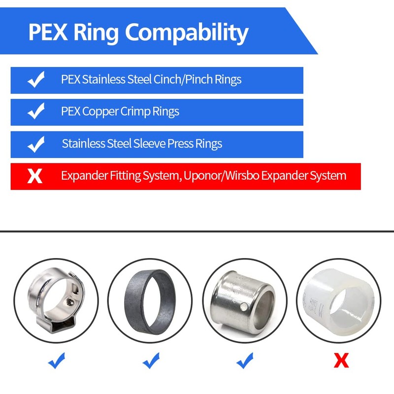 40pcs PEX Fittings, 1/2" Brass PEX Fittings, PEX Brass Crimp
