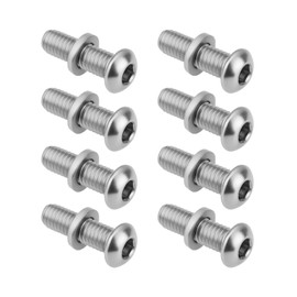 The Lord of the Tools Set of 8 Bicycle Brake Post Bolts M6 X 20 mm with M6 X 10 X 2 mm Washer 304 Stainless Steel Bicycle V Brake Base Mounting Screws Replacement Part Cantilever Screws