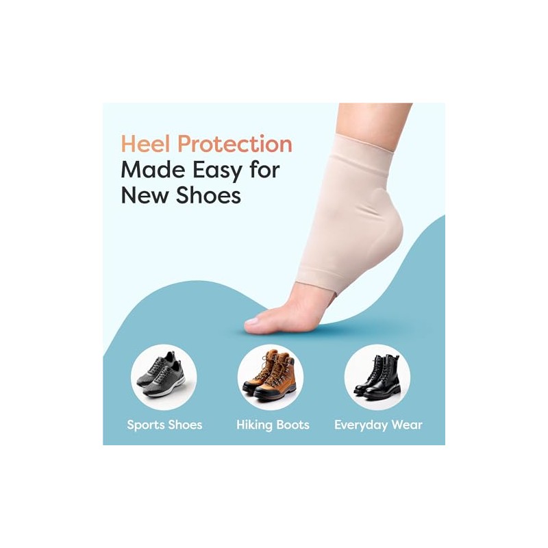 ZenToes Achilles Tendon Heel Protector Compression Padded Sleeve Socks for