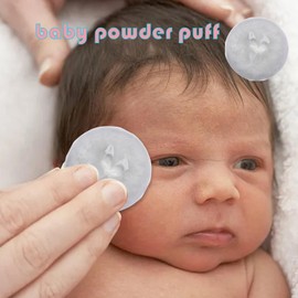 Powder Puff for Body | Soft Round Body Cosmetic Powder Loose Puff with Ribbon Bow - Body Powder Applicator for Baby Kid Adult, Makeup Tool for Home & Travel