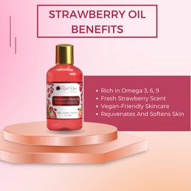Red Rose Naturals Red Rose Naturals Strawberry Body Oil, Natural Body Oil For Women, Shower and Bath Perfume, Hydrating & Deep Moisturizing, Reduce Dry Skin, Long Lasting Fragrance, Vegan - 4 fl. oz