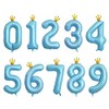 40 Inch Blue Conjoined Crown Number 3 Balloons, 3rd Birthday