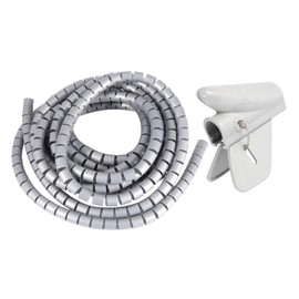 Gatuida 2pcs Home Office Spiral Cable Storage Cord Protector Cable Winder 16mm Flexible Desk Tidy Grey