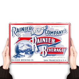 Clolinse Rainier Beer Signs | Man Cave Decor | Bar Vintage Metal Tin Signs | Garage Retro Home decor | Wall Poster Funny Cool Things Stuff For House Shop Room Coffee 8 * 12 Inch