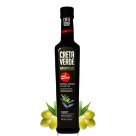 Creta Verde Agourelaio Extra Virgin Olive Oil | Early Harvest Greek Olive Oil | Cold-Pressed, Handpicked, High Polyphenols | Bold, Pleasantly Bitter Flavor & Low Acidity | Finishing Oil | 500ml Glass Bottle