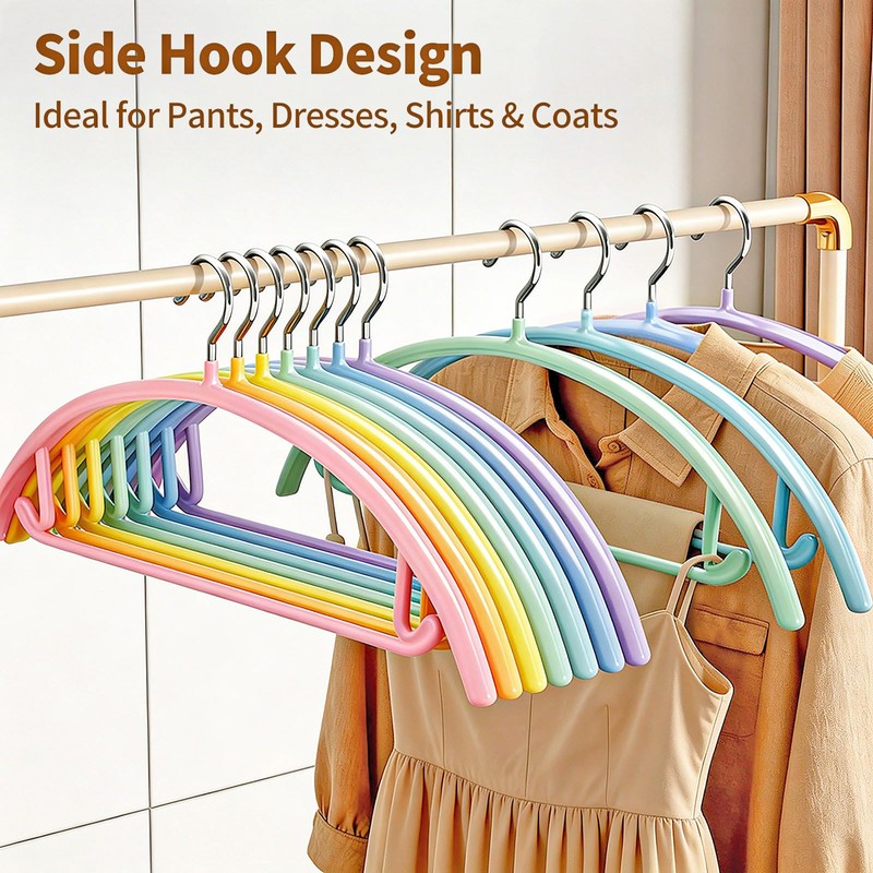 14 Pack Metal Hangers, No Shoulder Bump Non-Slip Curved Sweater