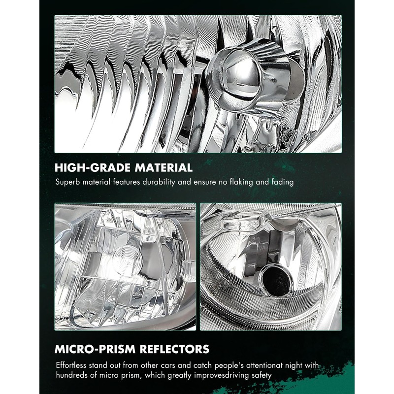 SCITOO Headlight Assembly Fit 2006-2011 for Honda Civic Sedan Pair