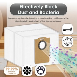 (10 Pack) MS1 MAX Replacement Dust Bags Compatible with MONSGA MS1 MAX Robot Vacuum Cleaner, Vacuum Bags, Canister Bag, Vacuum Replacement Dust Bags, Disposable Bags