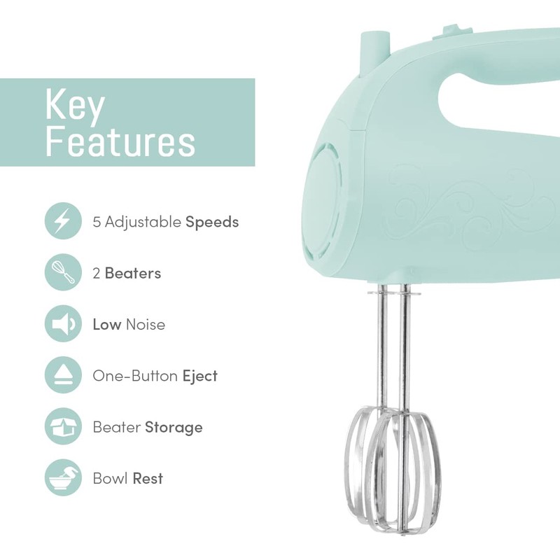 Elite Gourmet EHM003M Ultra Power 5 Speed Electric Kitchen Hand