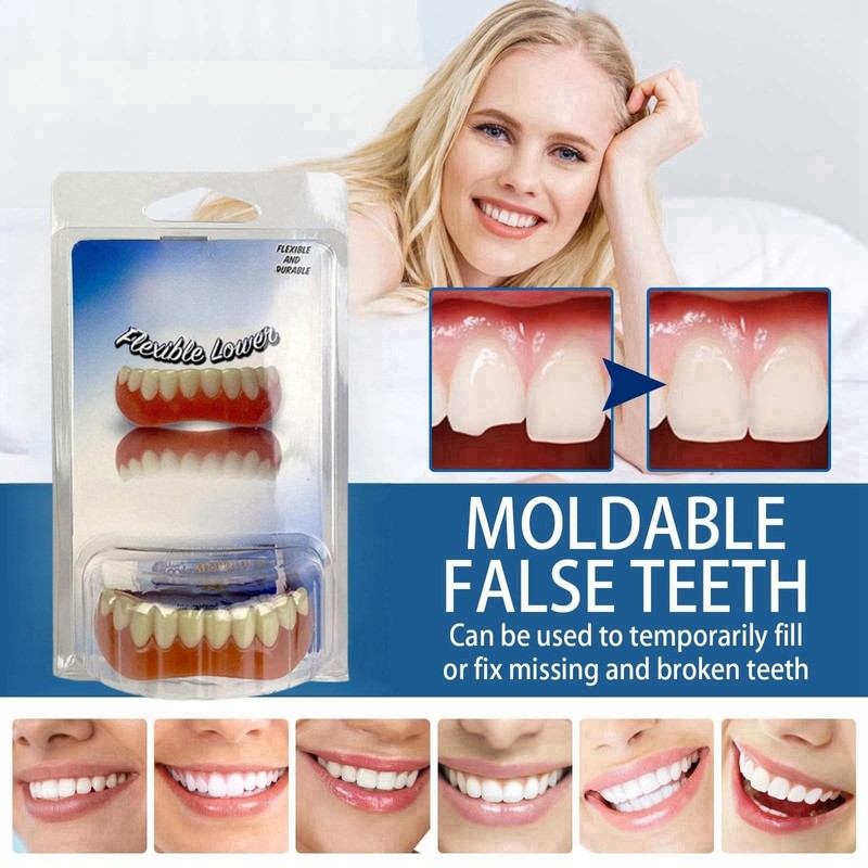 Soft Denture Reline Kit,False Teeth,Snap on Dentures Upper and Lower