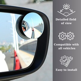 Blind Spot Mirror Compatible with Car SUV Van Pick Up Truck 1Pcs | Round Prismatic Side Door Mirrors Wide Angle Rear View Mirror HD Glass | Unique Design Mirror for Blind Spots