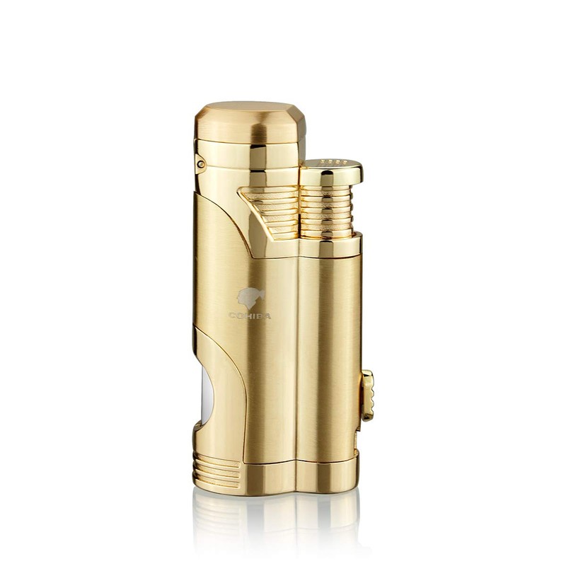 Cigar Torch Lighter with Punch Butane Refillable Lighters 2 Jet