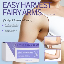 Sculpt & Tone Arm Cream, Firming Cream for Loose Skin, Skin Tightening Body Cream for Arm, Leg and Belly, Smooth & Nourish Crepey Skin, Anti Wrinkles Moisturiser Non-Greasy Skin Care