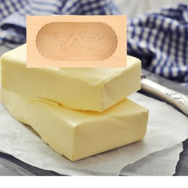 2 x Hofmeister® butter mould for 250 g butter, 19 cm, 2 birds, hand-carved in Germany, butter mould for decorating, square camber shape, butter model made of local maple wood