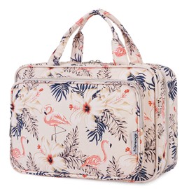 Large Hanging Toiletry Wash Bag Travel Makeup Bag Cosmetic Organizer for Women and Girls (Dusty Rose (Large))