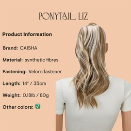 CAISHA Hannah HCK205 Hair Braid with Velcro Fastening Hairpiece Hair Extensions Slightly Wavy Light Brown Blonde Strands
