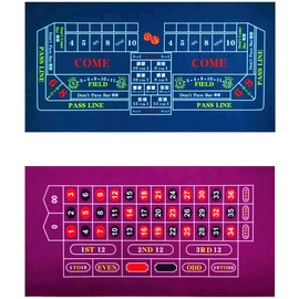 BALIKEN 36x18 Inches Roulette Table Mat & Craps Table Top Casino Felt Professional Grade Mat (Blue, Purple)