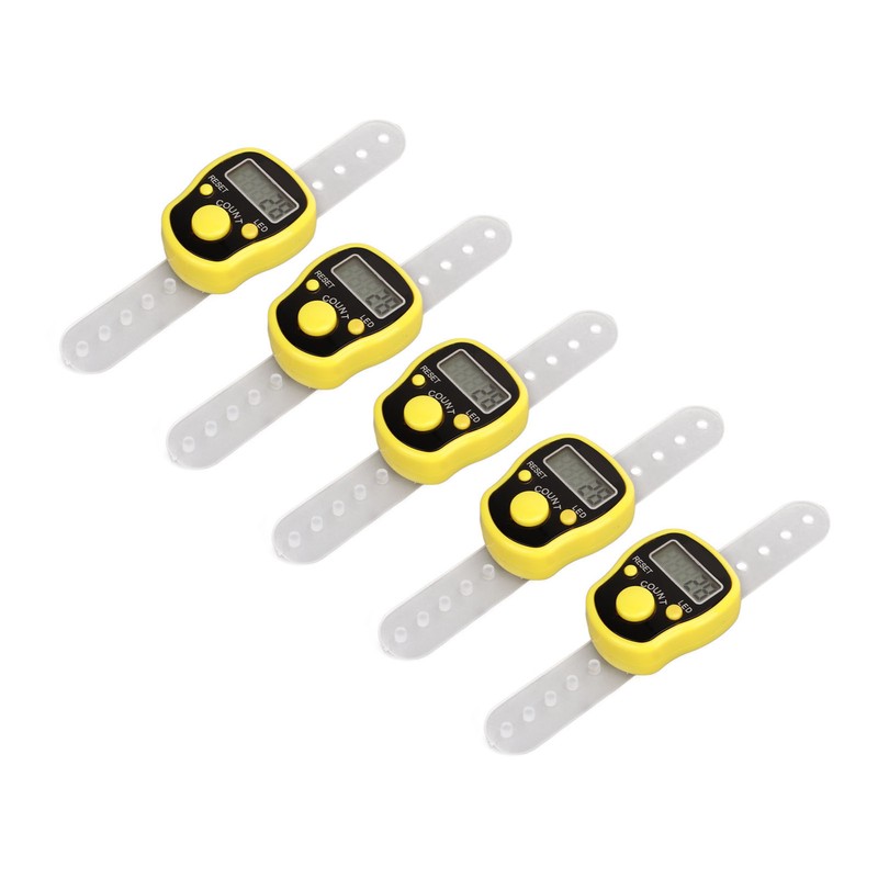 5PCS Finger Counter Adjustable Reset Button 5 Digit Number Hand