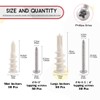 Hilitchi 200 Pieces 2 Size Plastic Self Drilling Drywall and