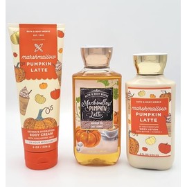 Marshmallow Pumpkin Latte Bath & Body 3 -piece Bundle Set Body Cream 8 oz, Body Lotion & Shower Gel
