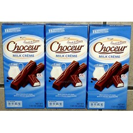 Choceur Milk Chocolate "Milk Creme" Bars Made in Germany, 7.05 Ounce (3 Pack)