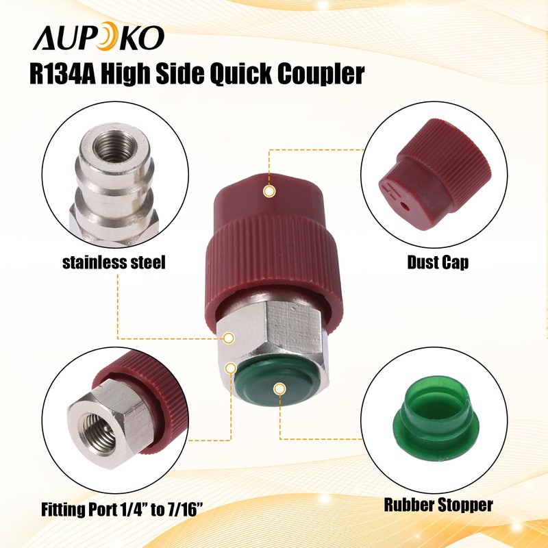 Aupoko 2 Sets R12 R22 to R134A Retrofit Valve Kit,