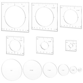PH PandaHall Pack of 6 Router Stencils Circle Inlay Stencils Clear Drawing Scale Rulers Acrylic Router Jig Stencil Decorative Stencils Measuring Tool Set for Woodworking and Crafts