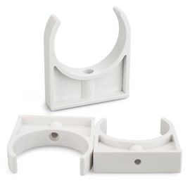 63mm/2.48" (3 PCS) U-Shaped PVC Pipe Clamps (White), Hose Hanger Support, High Strength for Home Plumbing, TV Trays, Water Supply, Garden Tubing, PEX, UV Resistant, fit for 2" PVC Pipe Sch40