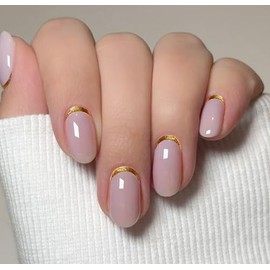 JMEOWIO French Tip Semi Cured Gel Strips Wraps Nail Art Sticker
