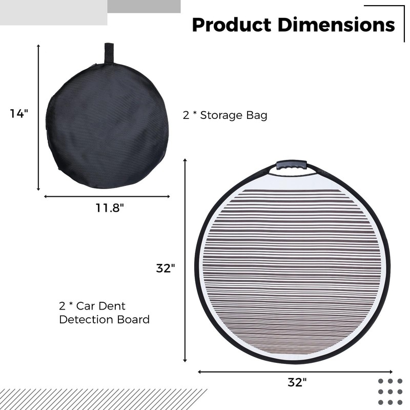 2 PCS Dent Detection Boards for Cars, Foldable Stripe Reflector