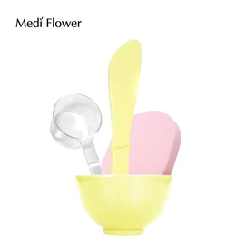 Mediflower pack tool set of 4 (pack ball + spatula + measuring cup + sponge) / 메디플라워 팩도구 4종 세트(팩볼+스파츌라+계량컵+해면)