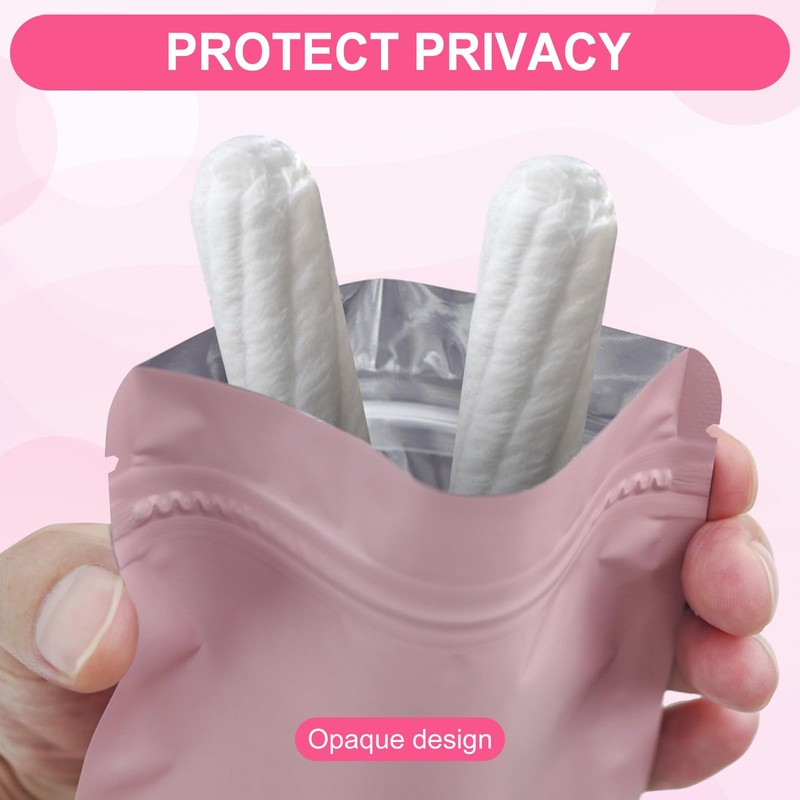 300-Pack Pink Discreet Sanitary Disposal Bags - Waterproof and Leak-Proof.Opaque