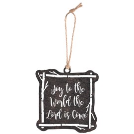 Dicksons Decorative Holiday Hanging Christmas Tree Ornament 3.75 x 4 Inch Metal Joy to The World