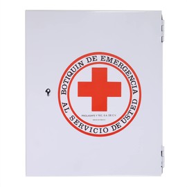 Botiquín Primeros Auxilios Mediano Caja Metálica con Cerradura, Ideal para Casa, Oficina y Negocio Hecho en México Sin Medicamentos Caja Mediano Primeros Auxilios.