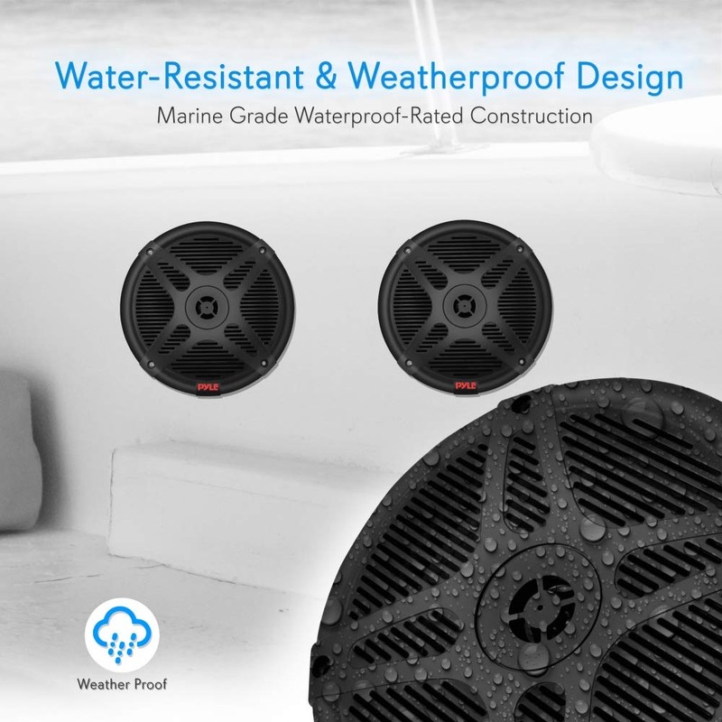 Pyle 6.5 Inch Marine Speakers - Coaxial 2-Way Waterproof Component