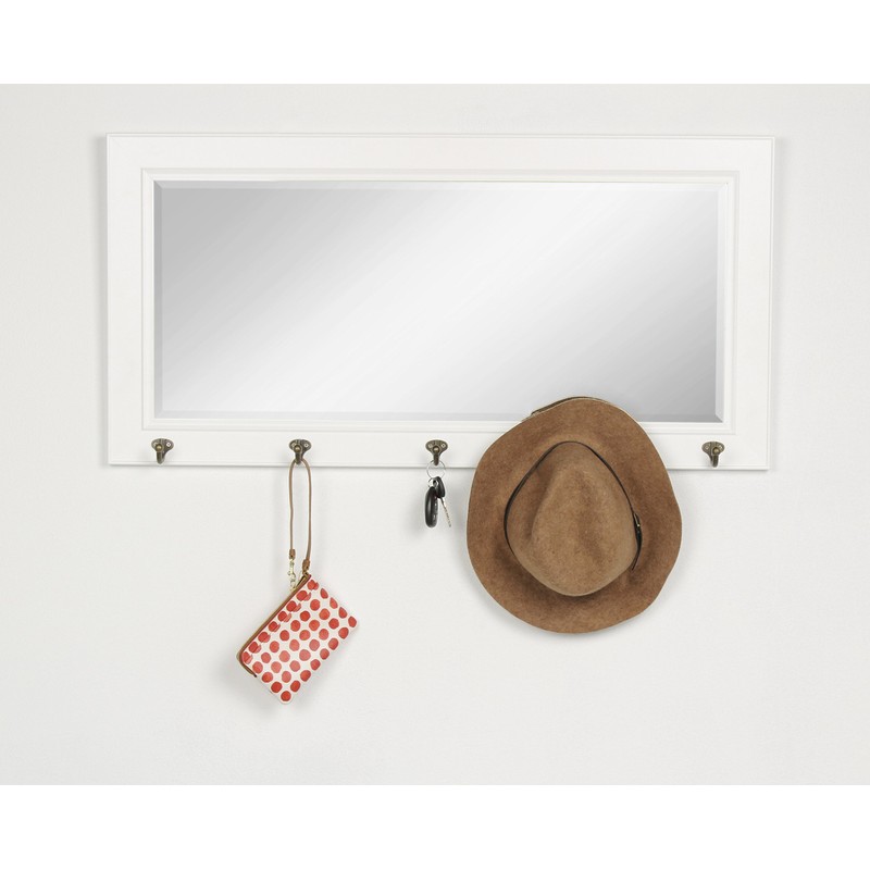 DesignOvation Kate and Laurel Pub Mirrors with 5 Metal Hooks,