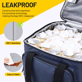 MIER Collapsible Lunch Cooler Bags Insulated 40 Cans/24L Large Soft Sided Coolers Bag Leakproof Lunch Box with Bottle Opener for Outdoor Travel Beach Picnic Camping Grocery Shopping, Blue