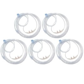 JWYN 5pk 7Ft Adult Oxygen Nasal Cannula, Salter Style, Thread Grip Connector