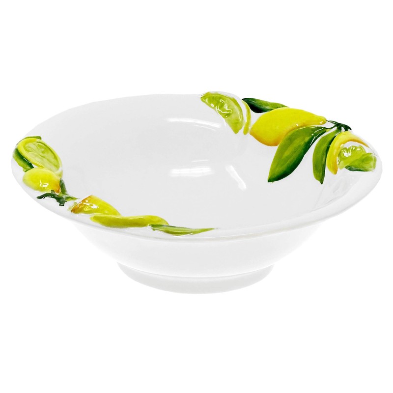 Lashuma Handmade Round Italian Ceramic Lemon Salad Bowl Ceramic Bowl