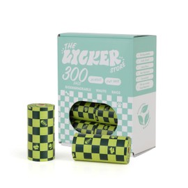 THE LICKER STORE WBG1000B-20SET 13 in. x 9 in. Extra Thick Leak Proof Unscented Biodegradable Dog Poop Bags, Green (300 Count, 20-Rolls)