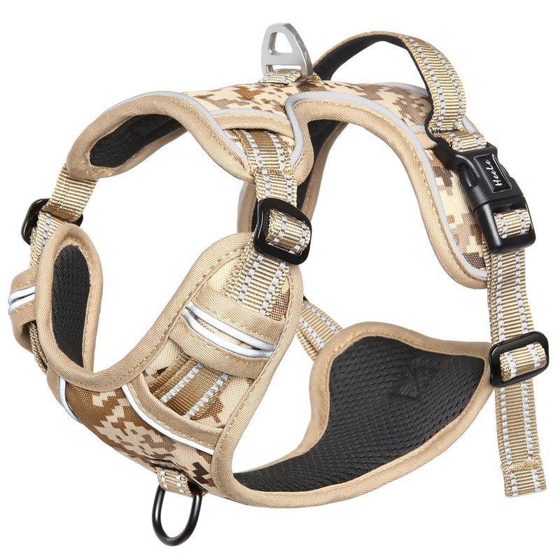 HEELE Dog Harness, Anti-Pull Camo Tan, XL