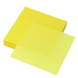 ONLYKXY 4 Pack Transparent Sticky Notes 7.6x7.6CM Self-Stick Book Tabs 200 Sheets Waterproof PET Markers Sticky Notes Pad (Yellow)