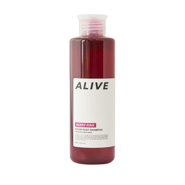 ALIVE COLOR KEEP SHAMPOO (Pink) Alive Color Shampoo, Ultra Dark Berry Pink Shampoo, 6.8 fl oz (200 ml), Hair Color, 1 Bottle, Pink Orange